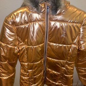 CALVIN KLEIN JEANS CHILDREN’S GOLD PUFFER COAT